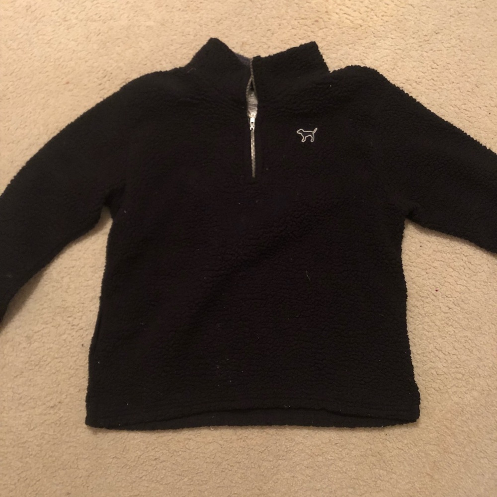 Black pink Sherpa pullover